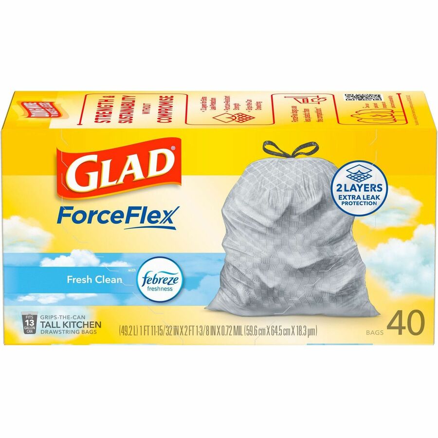 Glad ForceFlex Tall Kitchen Drawstring Trash Bags (78361)