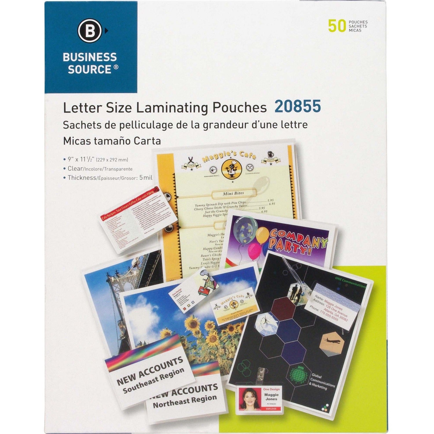 Business Source Letter Size Laminating Pouches (20855)