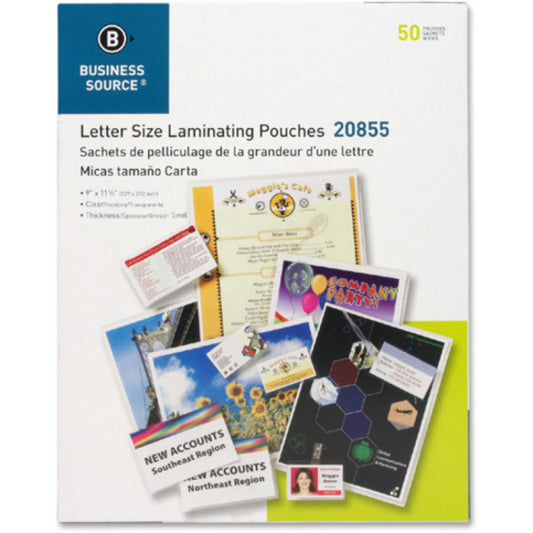 Business Source Letter Size Laminating Pouches (20855)