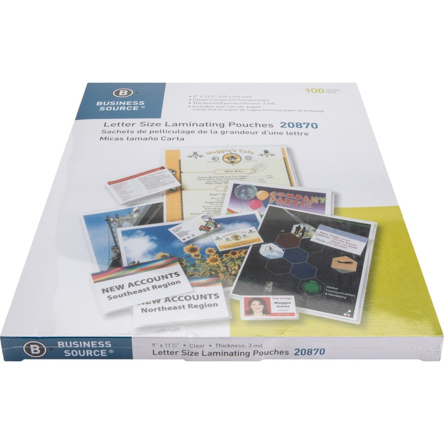 Business Source Letter Size Laminating Pouches (20870)