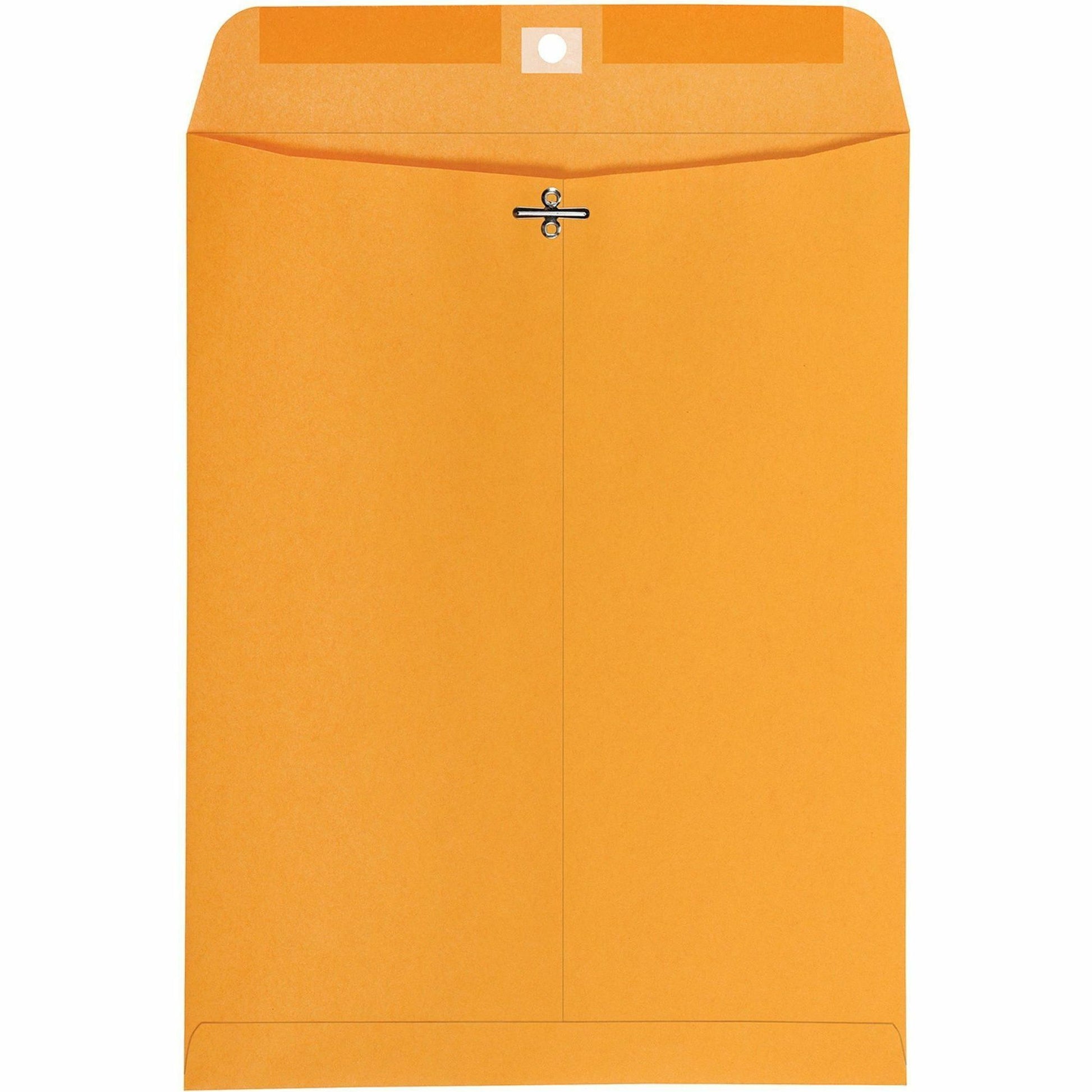 Quality Park 10 x 13 High Bulk Clasp Envelopes with Deeply Gummed Flaps (37892)