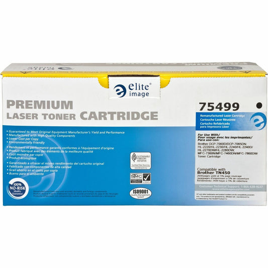 Elite Image Remanufactured High Yield Laser Toner Cartridge - Alternative for Brother TN450 - Black - 1 Each (75499)