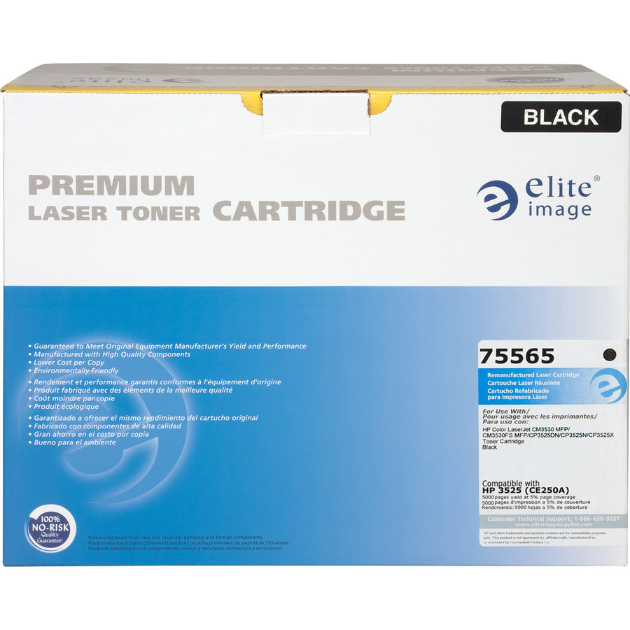 Elite Image Remanufactured Laser Toner Cartridge - Alternative for HP 504A (CE250A) - Black - 1 Each (75565)