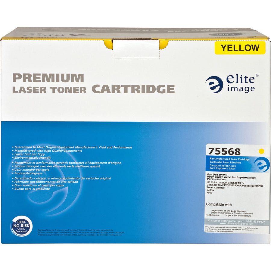 Elite Image Remanufactured Laser Toner Cartridge - Alternative for HP 504A (CE252A) - Yellow - 1 Each (75568)