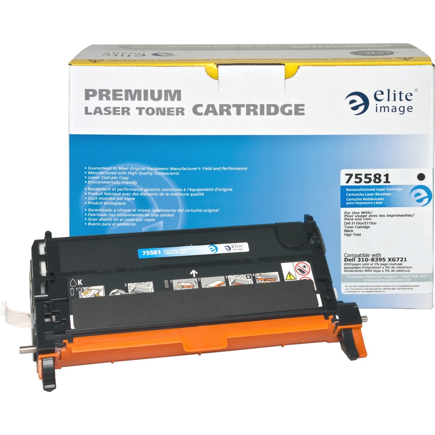 Elite Image Remanufactured High Yield Laser Toner Cartridge - Alternative for Dell 310-8395 - Black - 1 Each (75581)