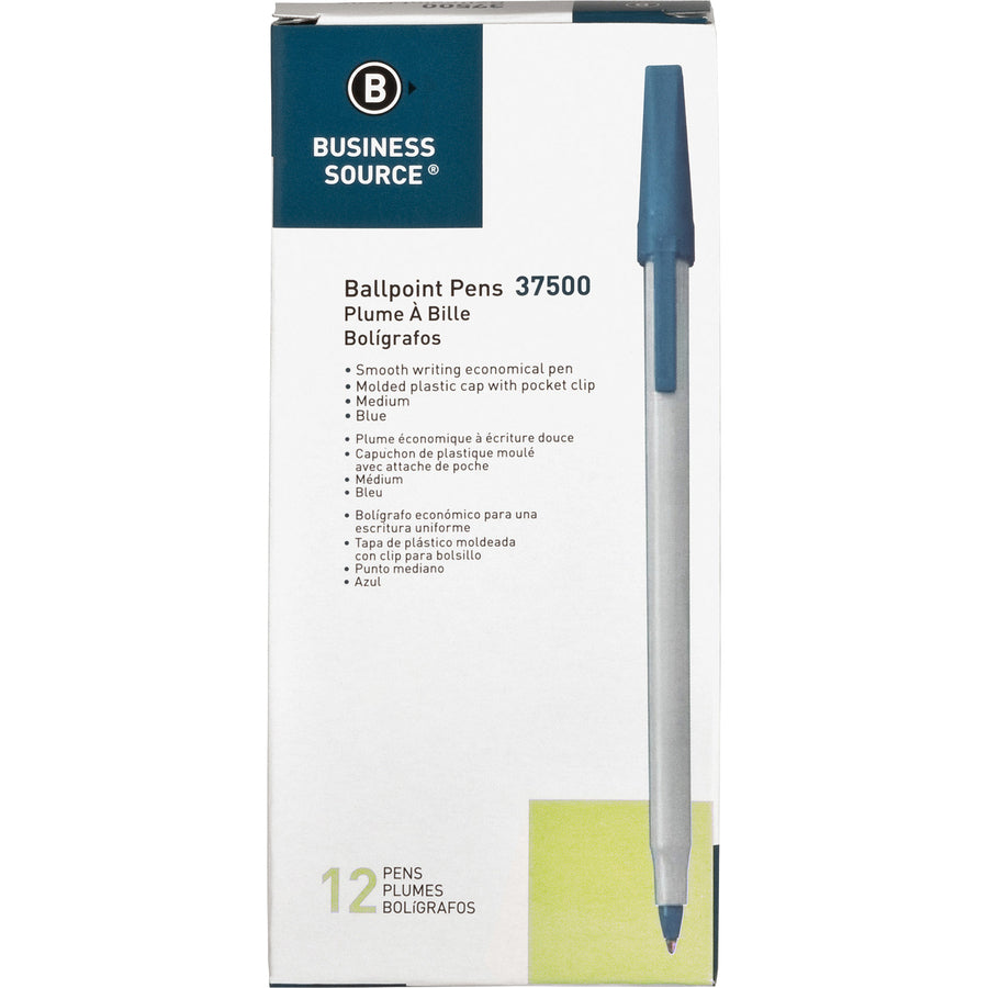 Business Source Medium Point Ballpoint Stick Pens (37500)