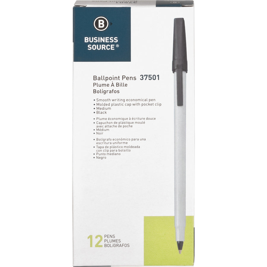 Business Source Medium Point Ballpoint Stick Pens (37501)