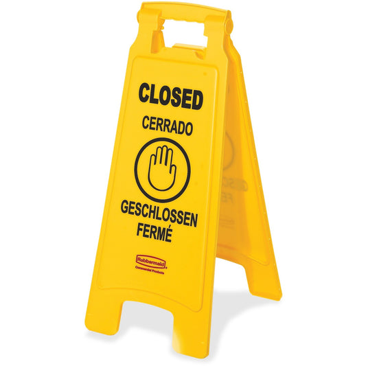 Rubbermaid Commercial Closed Multi-Lingual Floor Sign (611278YW)