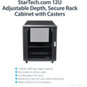 StarTech 12u 29in Knock-down Server Rack Cabinet (RK1236BKF)