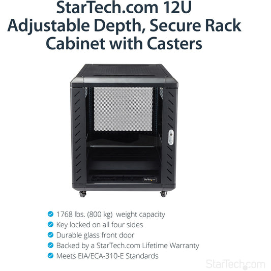 StarTech 12u 29in Knock-down Server Rack Cabinet (RK1236BKF)