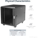 StarTech 12u 29in Knock-down Server Rack Cabinet (RK1236BKF)