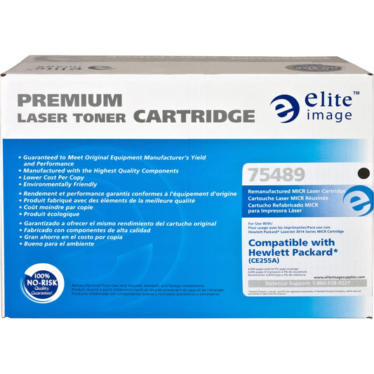 Elite Image Remanufactured MICR Laser Toner Cartridge - Alternative for HP 55A (CE255A) - Black - 1 Each (75489)