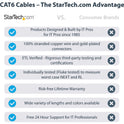 StarTech 1ft Cat6 Ethernet Cable Blue 100w Poe (N6PATCH1BL)