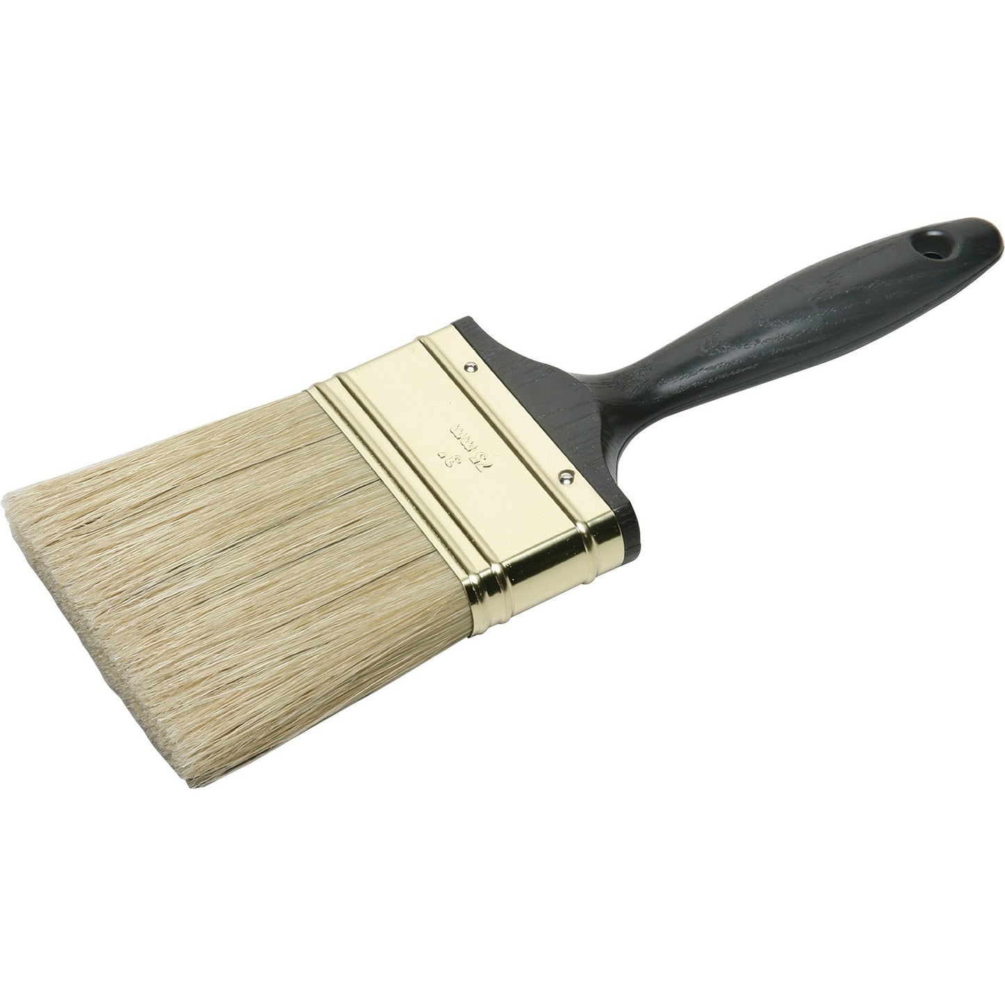 AbilityOne 8020015964248 SKILCRAFT 3" Flat Sash Paint Brush, Natural Bristle, Black Plastic Handle