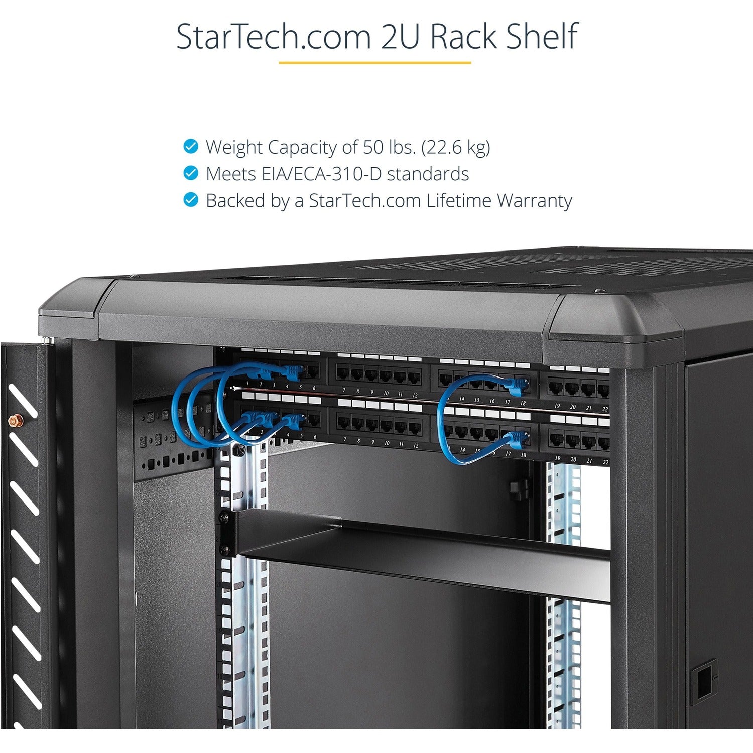 StarTech 2u 22in Fixed Rack Mount Cantilever Shel (CABSHELF22)