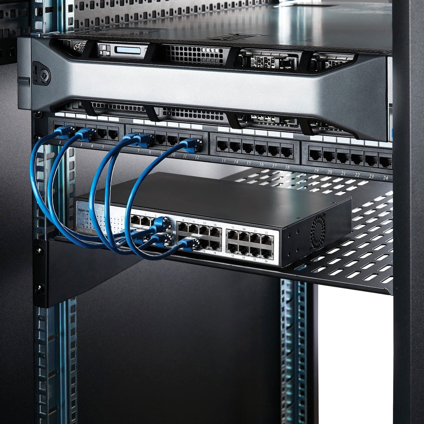 StarTech 2u 22in Vented Fixed Rack Mount Shelf (CABSHELF22V)