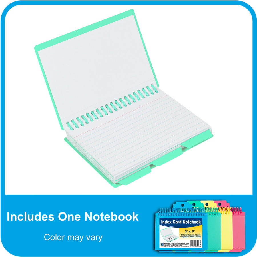 C-Line Spiral Bound Index Card Notebook with Index Tabs (48750)