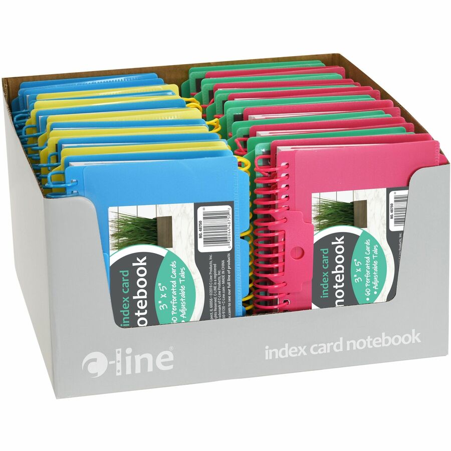 C-Line Spiral Bound Index Card Notebook with Index Tabs (48750)