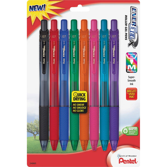 EnerGel EnerGel-X Retractable Gel Pens (BL107CRBP8M)