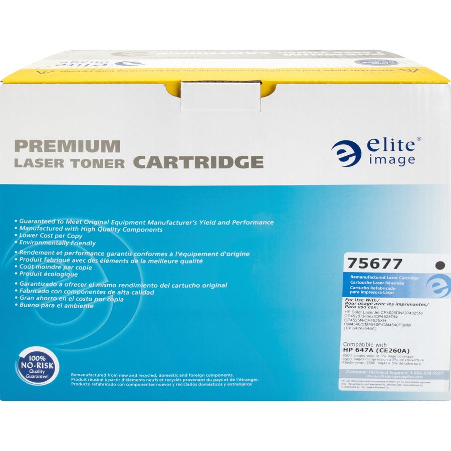 Elite Image Remanufactured Laser Toner Cartridge - Alternative for HP 647A (CE260A) - Black - 1 Each (75677)