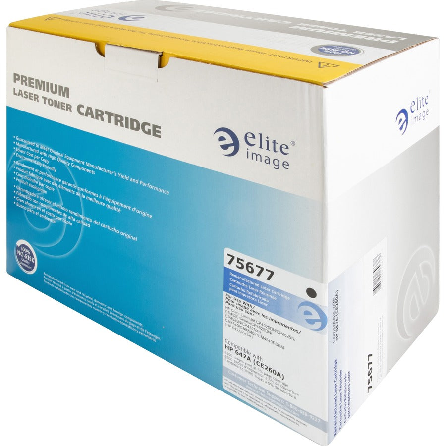 Elite Image Remanufactured Laser Toner Cartridge - Alternative for HP 647A (CE260A) - Black - 1 Each (75677)