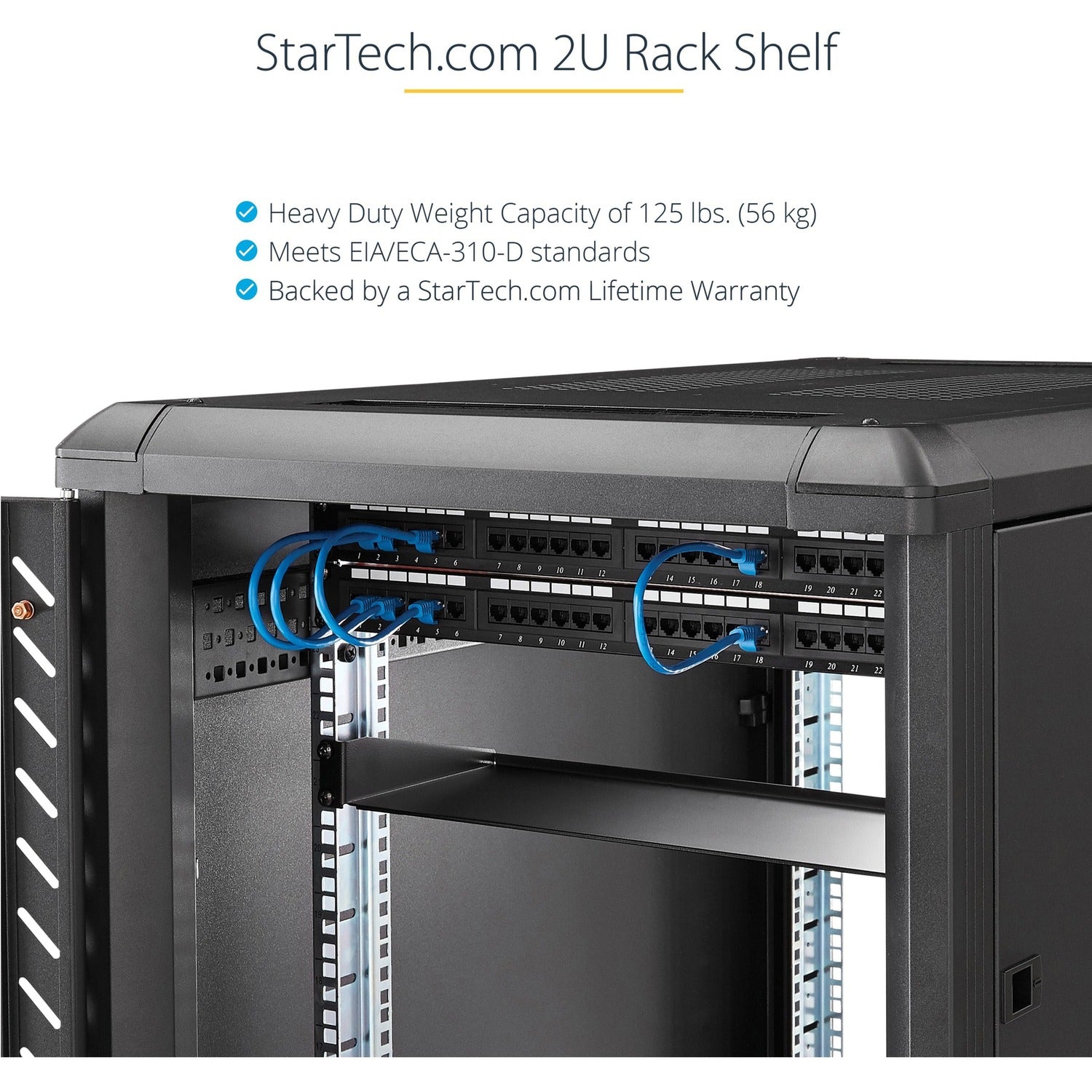 StarTech 2u Fixed Sever Rack Mount Shelf (CABSHELFHD)