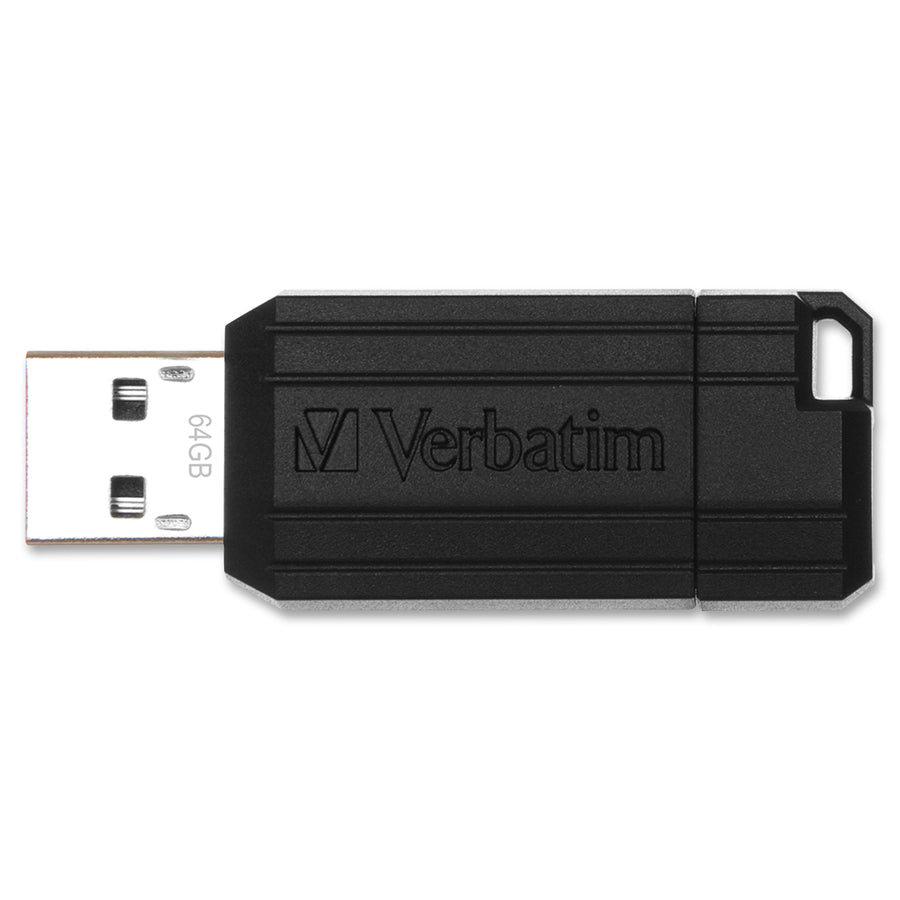Microban 64GB PinStripe USB Flash Drive - Black (49065)