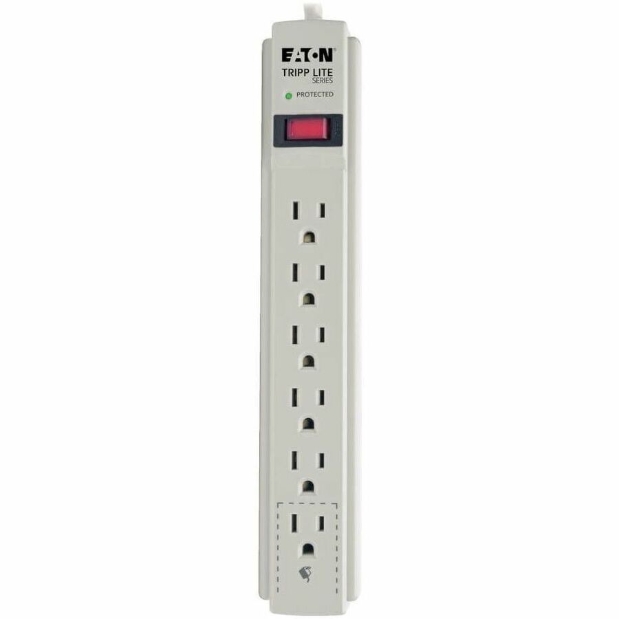 Eaton Tripp Lite Series Protect It! 6-Outlet Surge Protector, 8 ft. (2.43 m) Cord, 990 Joules, Low-Profile Right-Angle 5-15P plug (TLP608)