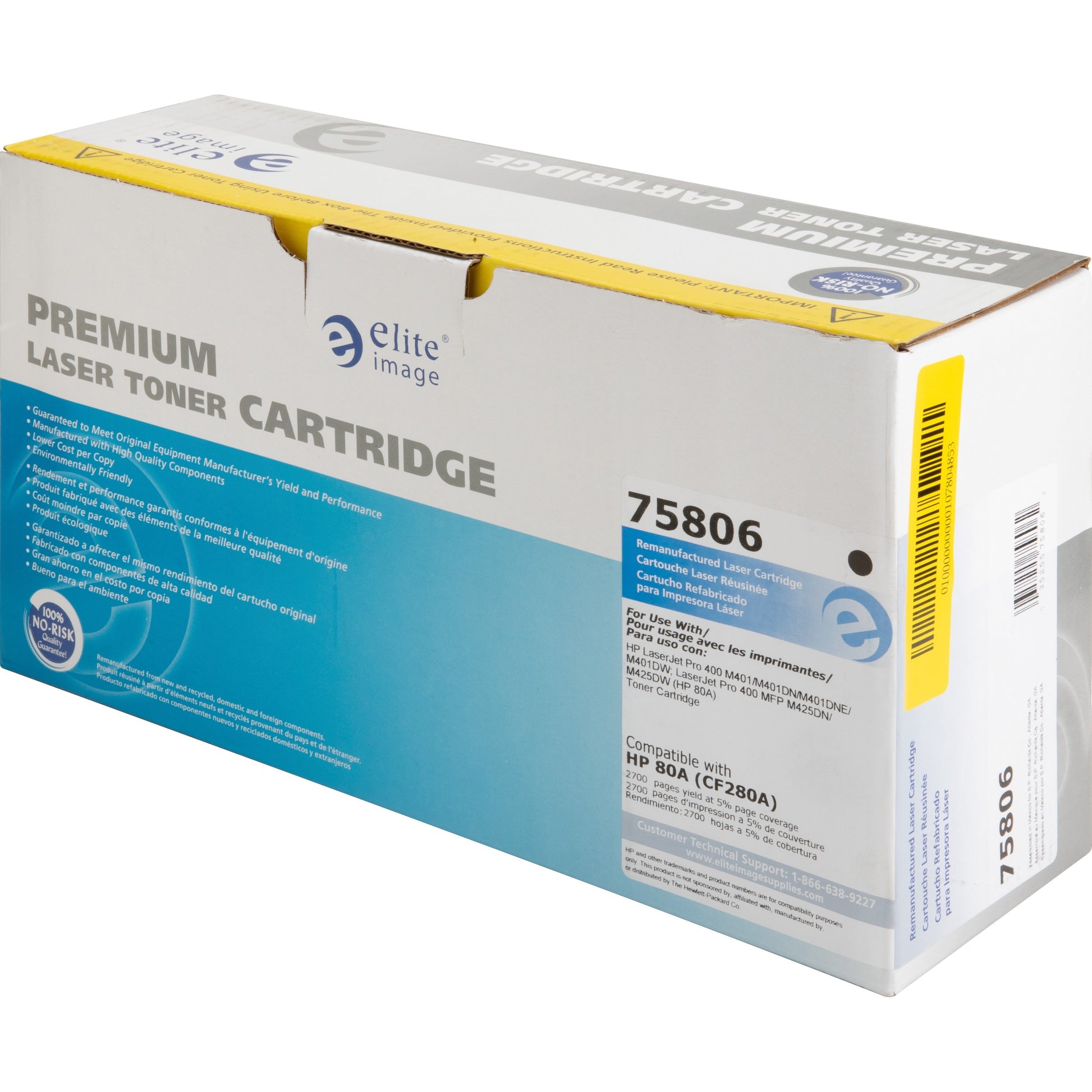 Elite Image Remanufactured Toner Cartridge - Alternative for HP 80A (CF280A) (75806)