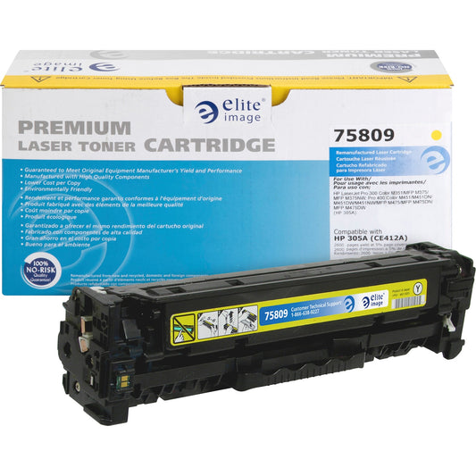 Elite Image Remanufactured Laser Toner Cartridge - Alternative for HP 305A (CE412A) - Yellow - 1 Each (75809)