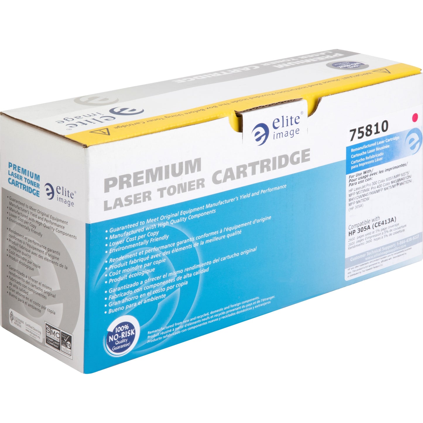 Elite Image Remanufactured Laser Toner Cartridge - Alternative for HP 305A (CE413A) - Magenta - 1 Each (75810)