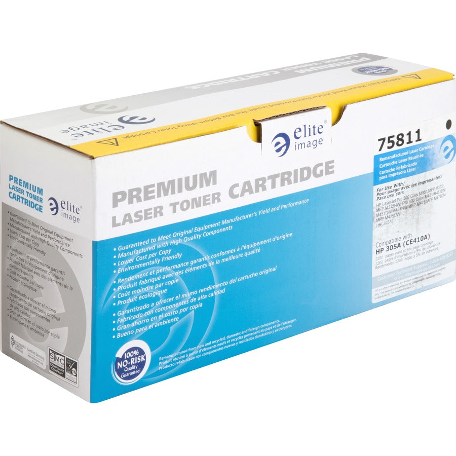 Elite Image Remanufactured Laser Toner Cartridge - Alternative for HP 305A (CE410A) - Black - 1 Each (75811)