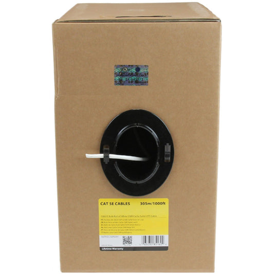 StarTech 1000ft Bulk Roll Solid Cat5e Riser Cable (WIR5ECMRWH)