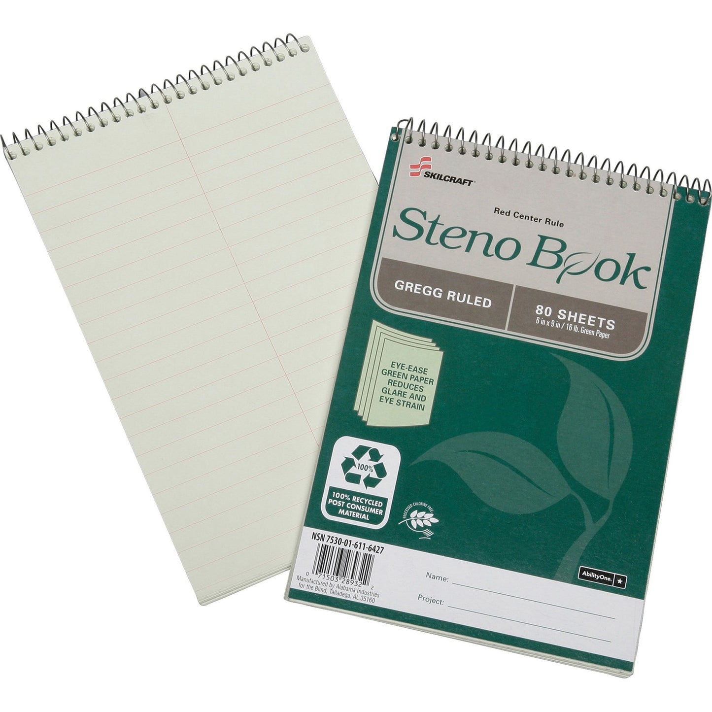 AbilityOne SKILCRAFT 100% Recycled Steno Books (6116427)