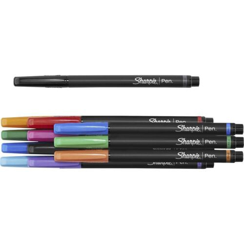 Sharpie Water-Resistant Ink Porous Point Pen, Stick, Fine 0.4 mm, Assorted Ink and Barrel Colors, Dozen (1802226)