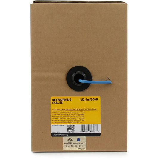 StarTech 1000 Ft Blue Plenum Cmp Cat5e Bulk Cable (WIR5ECMPBL)