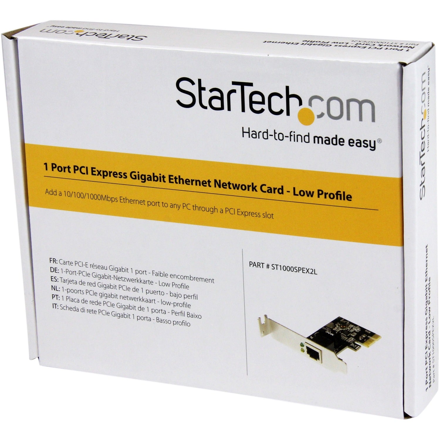 StarTech 1 Port Pcie Gigabit Nic Card Low Profile (ST1000SPEX2L)