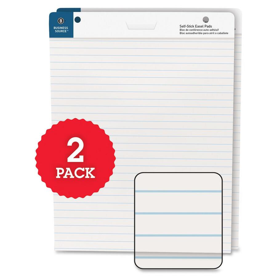 Business Source 25"x30" Lined Self-stick Easel Pads (38593)