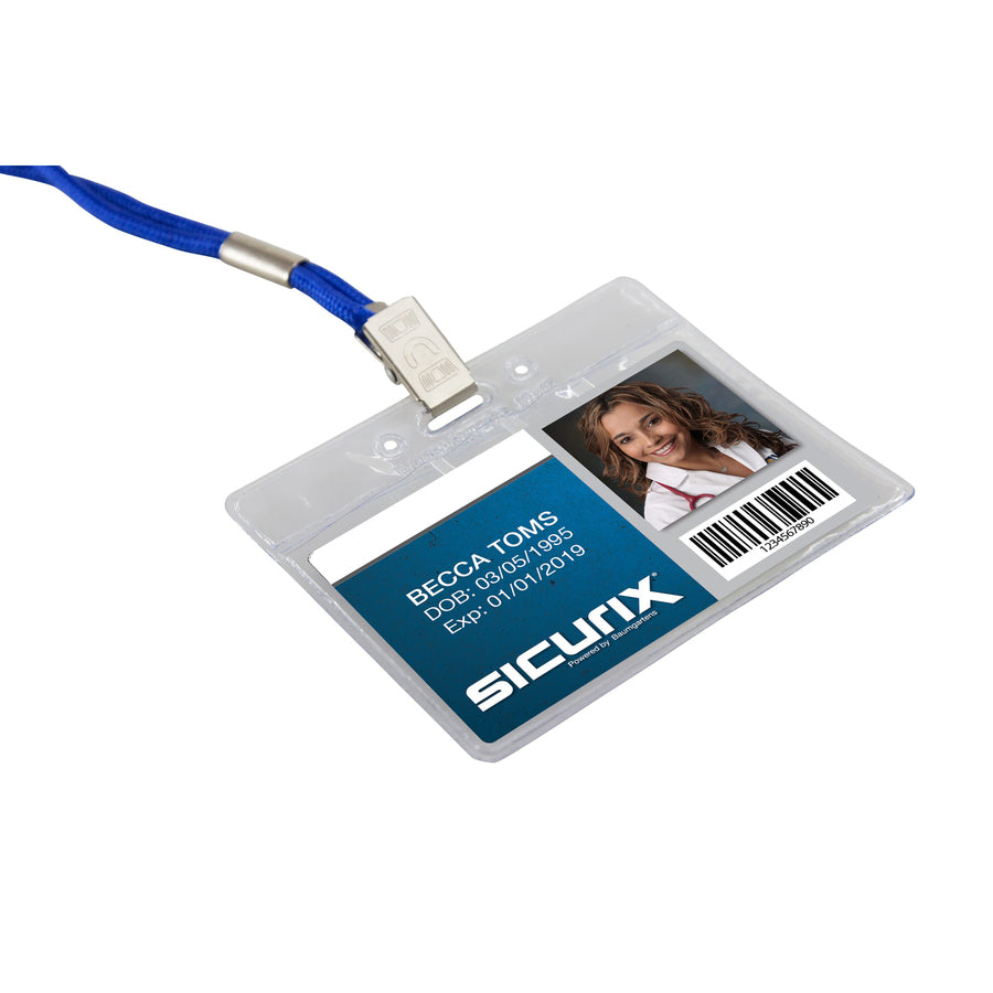 SICURIX Vinyl Punched ID Badge Holders - Horizontal (67815)