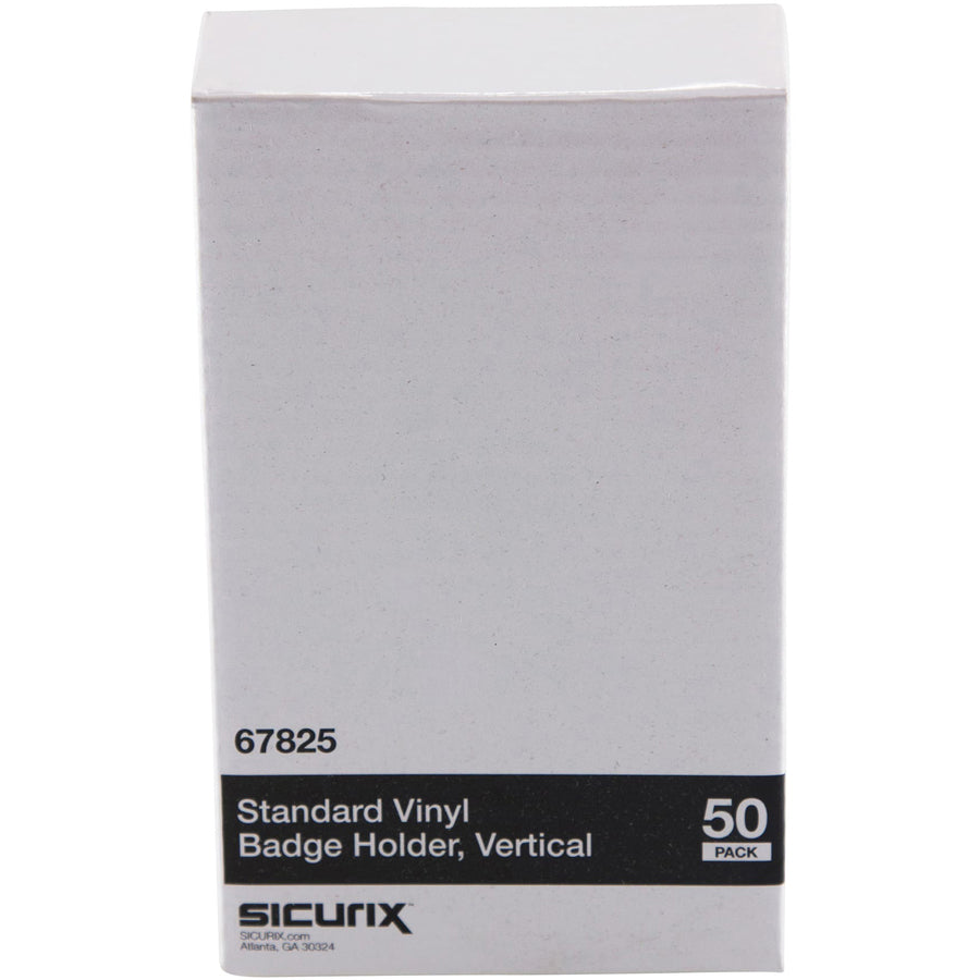 SICURIX Vinyl Punched ID Badge Holders - Vertical (67825)