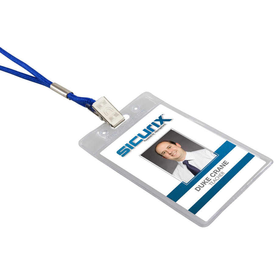 SICURIX Vinyl Punched ID Badge Holders - Vertical (67825)