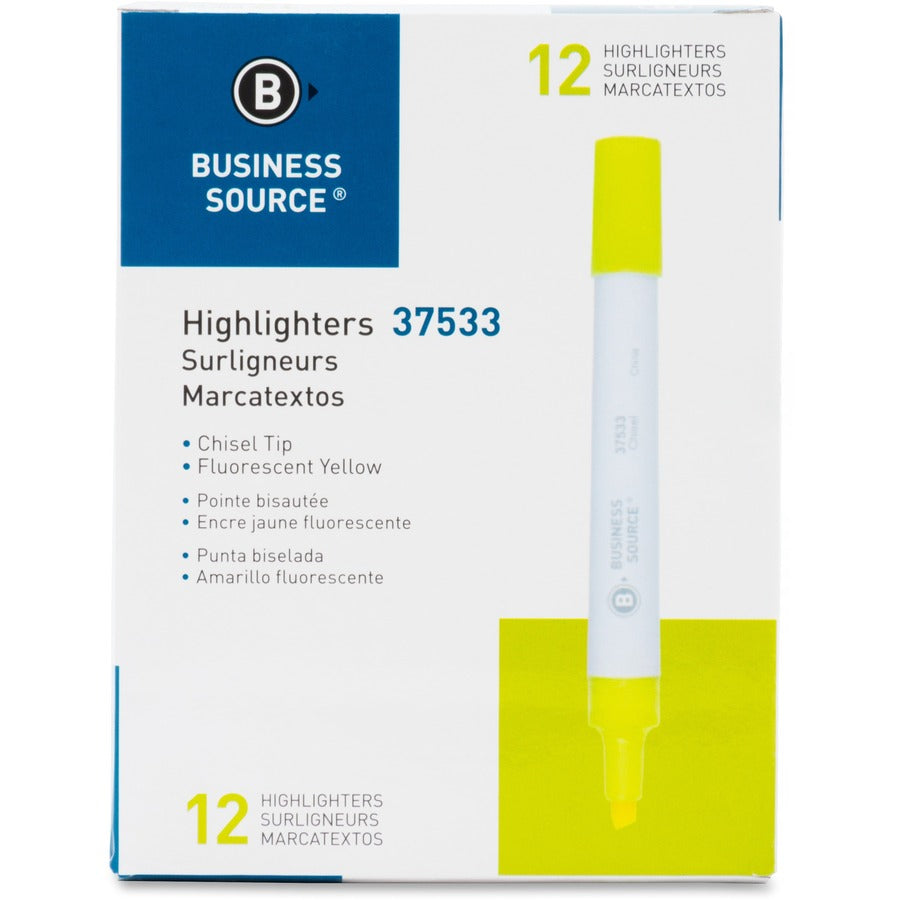Business Source Chisel Tip Yellow Value Highlighter (37533)