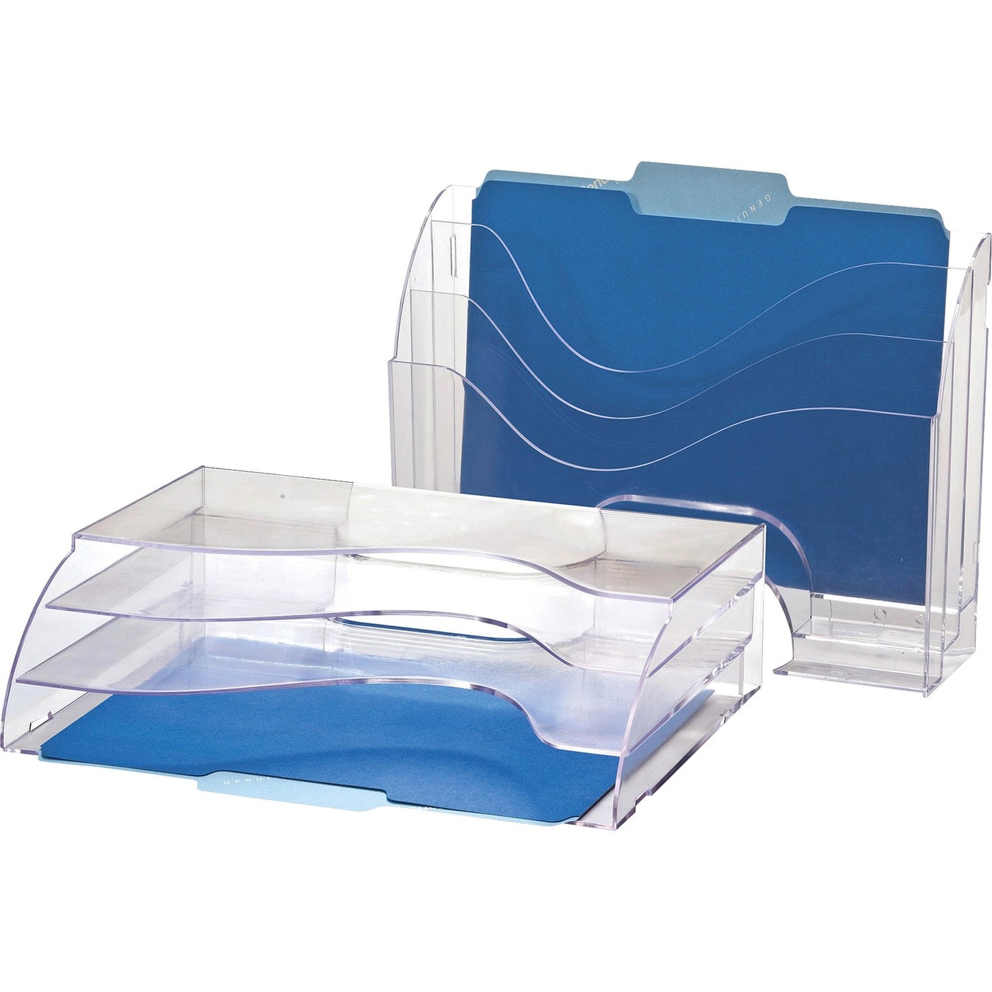 Officemate Clear Wave 2-way Desktop Organizer (22904)