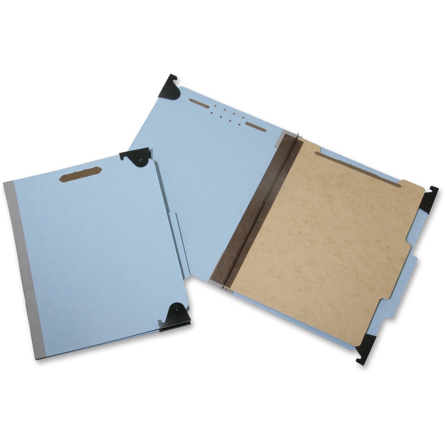 AbilityOne 7530013723102 SKILCRAFT Hanging Classification Folders, Letter Size, 3 Dividers, 2/5-Cut Tab, Light Blue, 10/Box