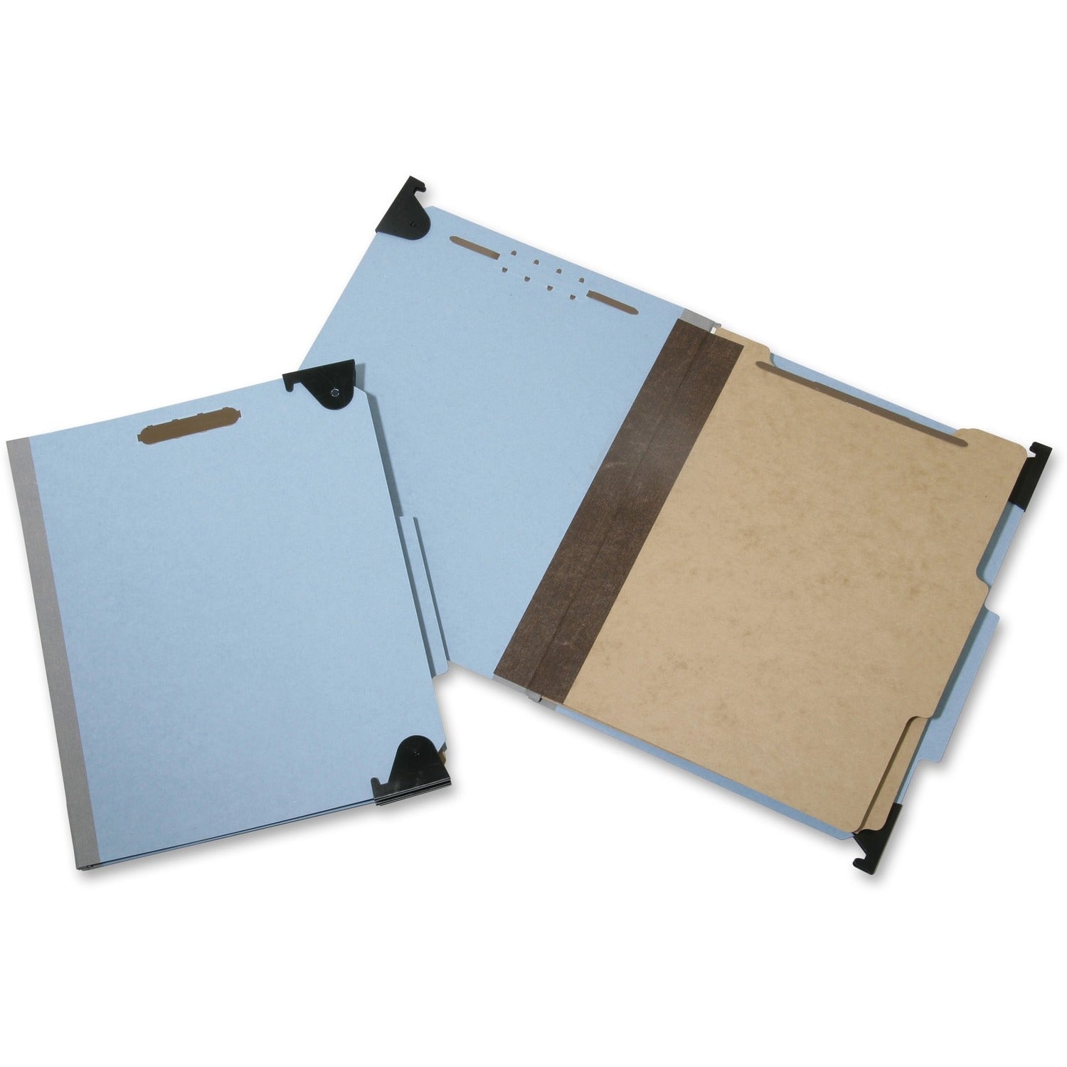 AbilityOne 7530016216198 SKILCRAFT Hanging Classification Folders, Letter Size, 5 Dividers, 2/5-Cut Tab, Light Blue, 10/Box