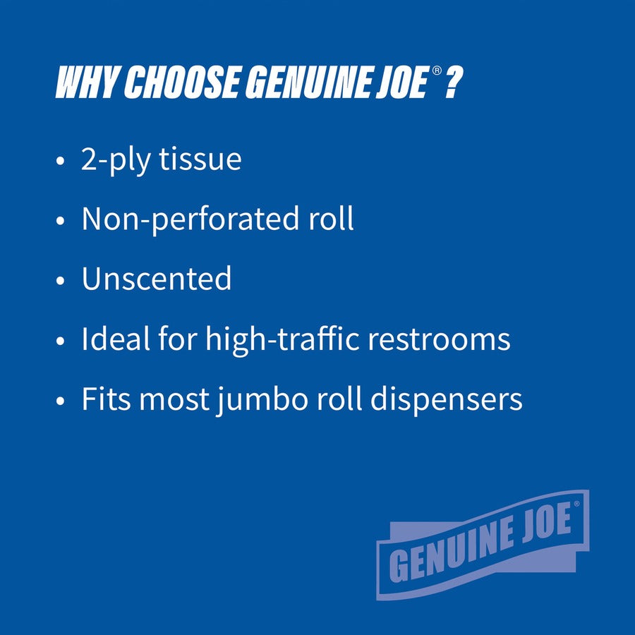 Genuine Joe 2-ply Jumbo Roll Dispenser Bath Tissue (2565012)