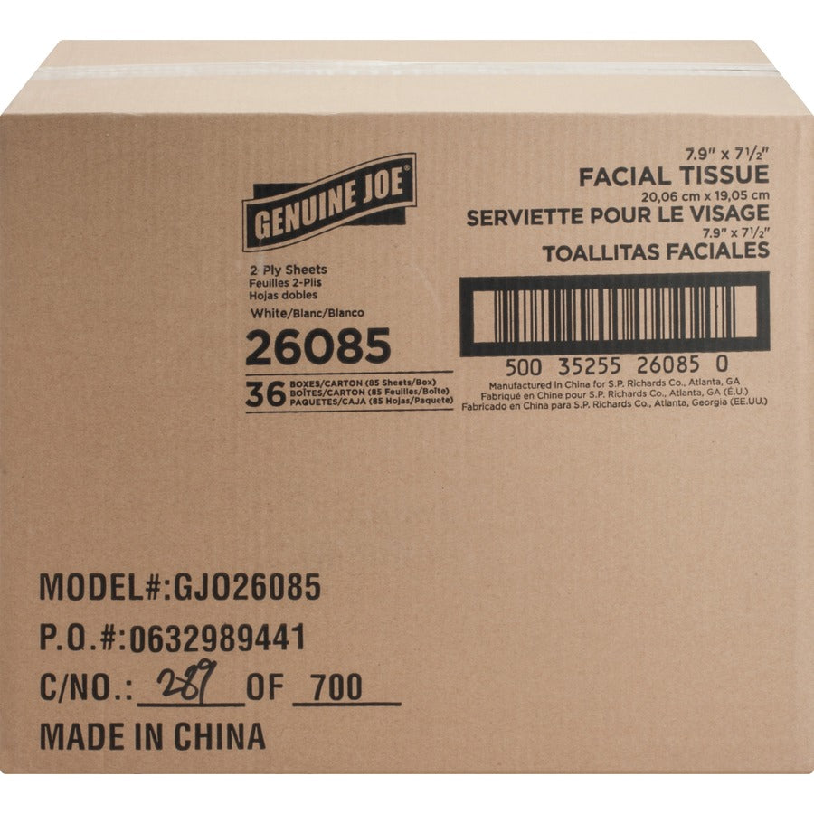 Genuine Joe Cube Box Facial Tissue (26085)