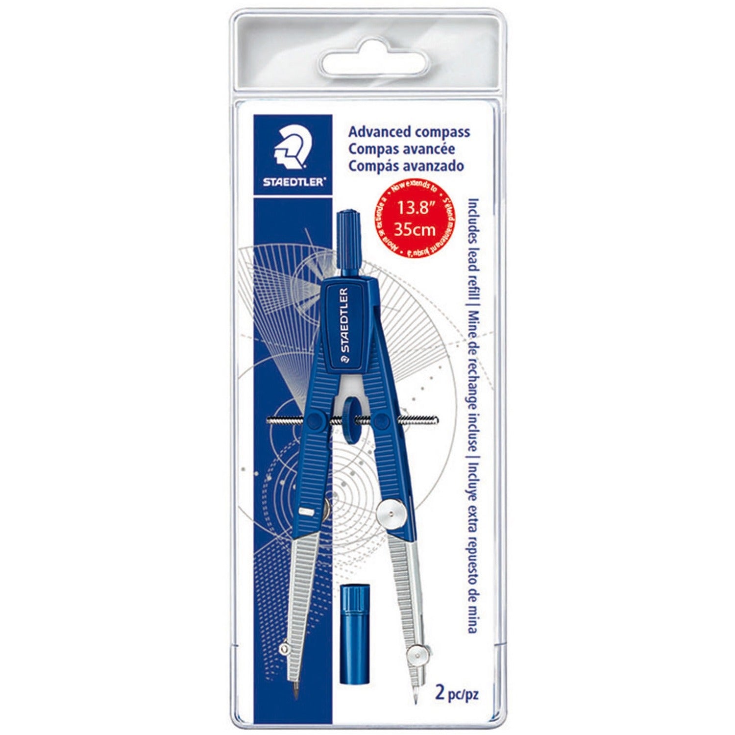 Staedtler 2-piece Advanced Student Compass (550WP01)