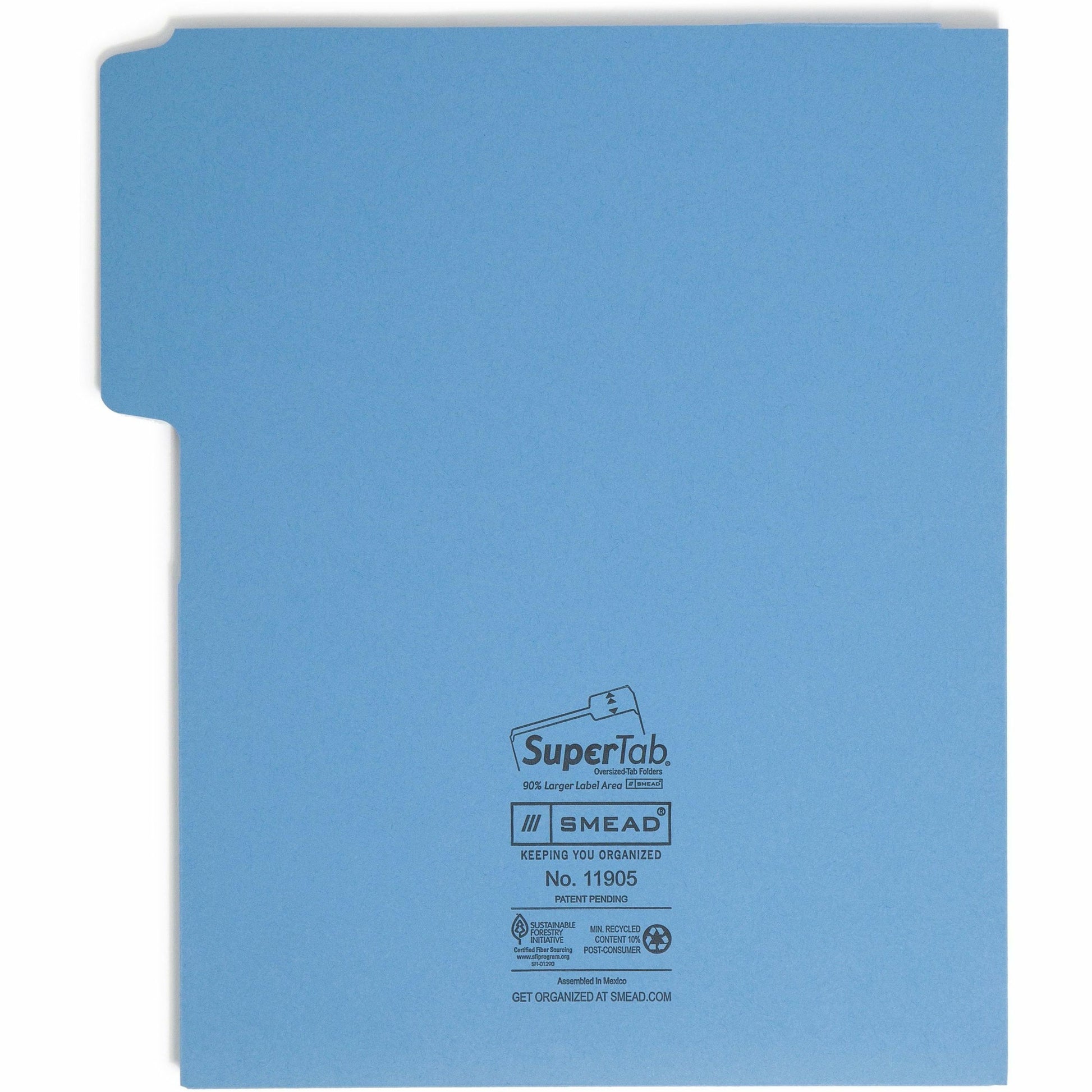 Smead SuperTab 1/3 Tab Cut Letter Recycled Top Tab File Folder (11905)