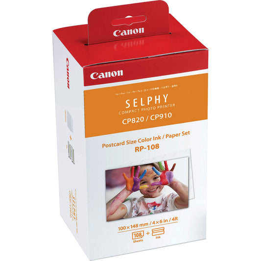 Canon RP-108 Original High Yield Dye Sublimation Ribbon/Paper Kit - Color - 1 Each